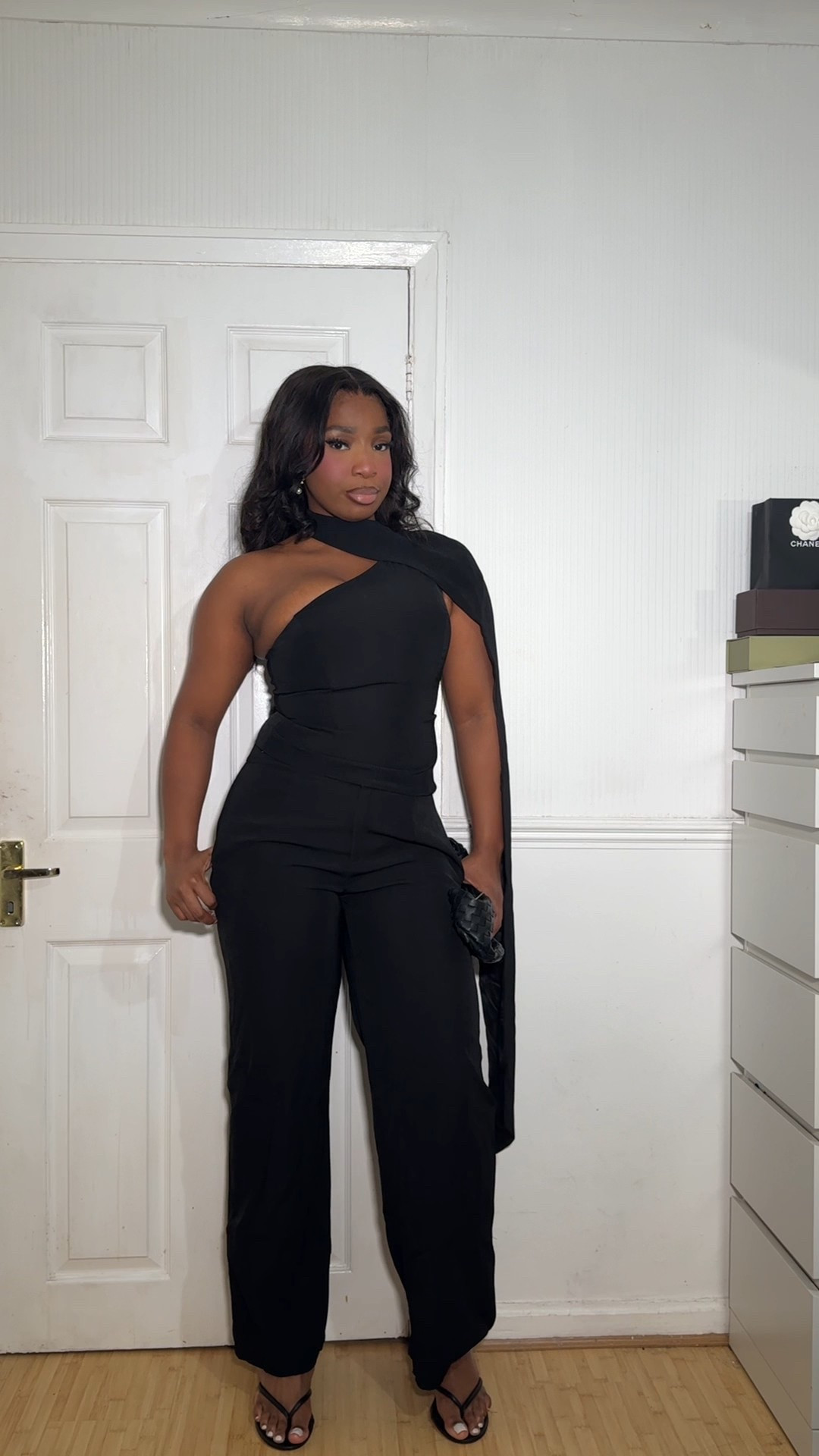 Black cape top and woven trousers

#LTKautumn #LTKwedding #LTKdatenight