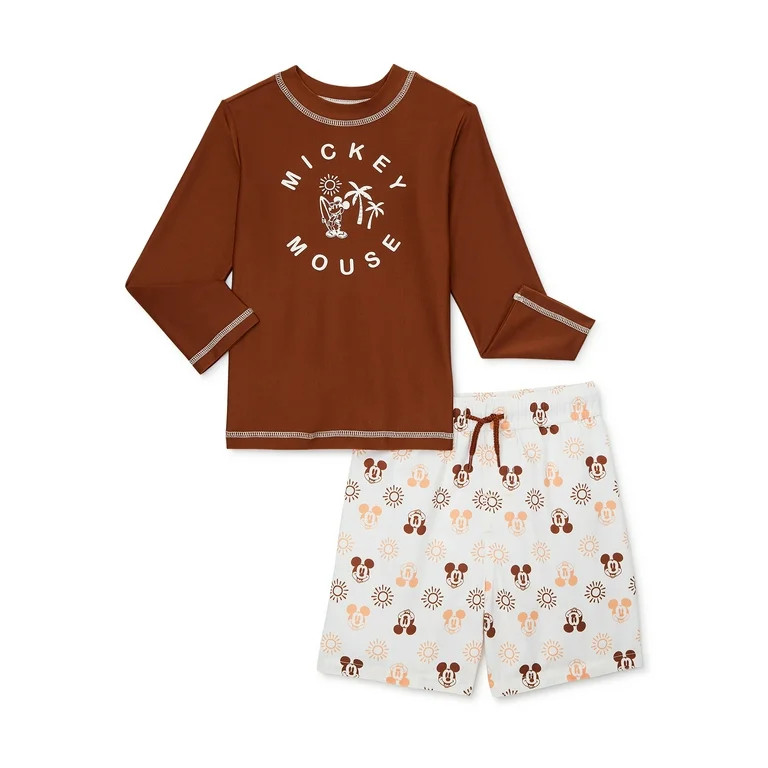 Toddler Boy Character Long-Sleeve Rashguard Swim Set, Sizes 12M-5T | Walmart (US)