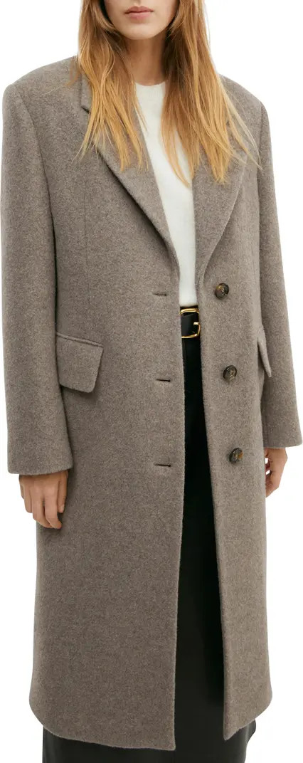 MANGO Wool Blend Topcoat | Nordstrom | Nordstrom