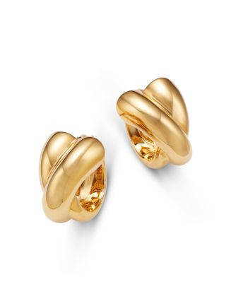 Crossover Huggie Hoop Earrings in 14K Yellow Gold | Bloomingdale's (US)