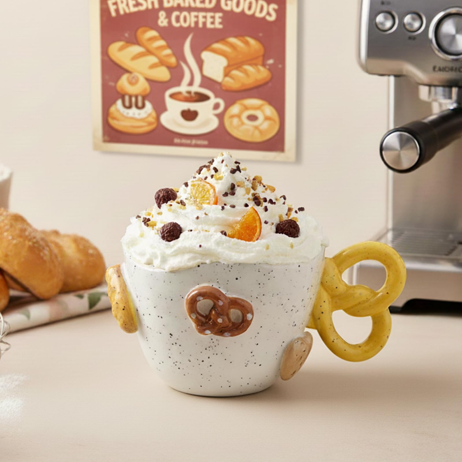 Christmas Mugs 11.8 OZ Ceramic Cute Pretzel Shape Coffee Mug with Handle Unique Holiday Hot Cocoa... | Amazon (US)