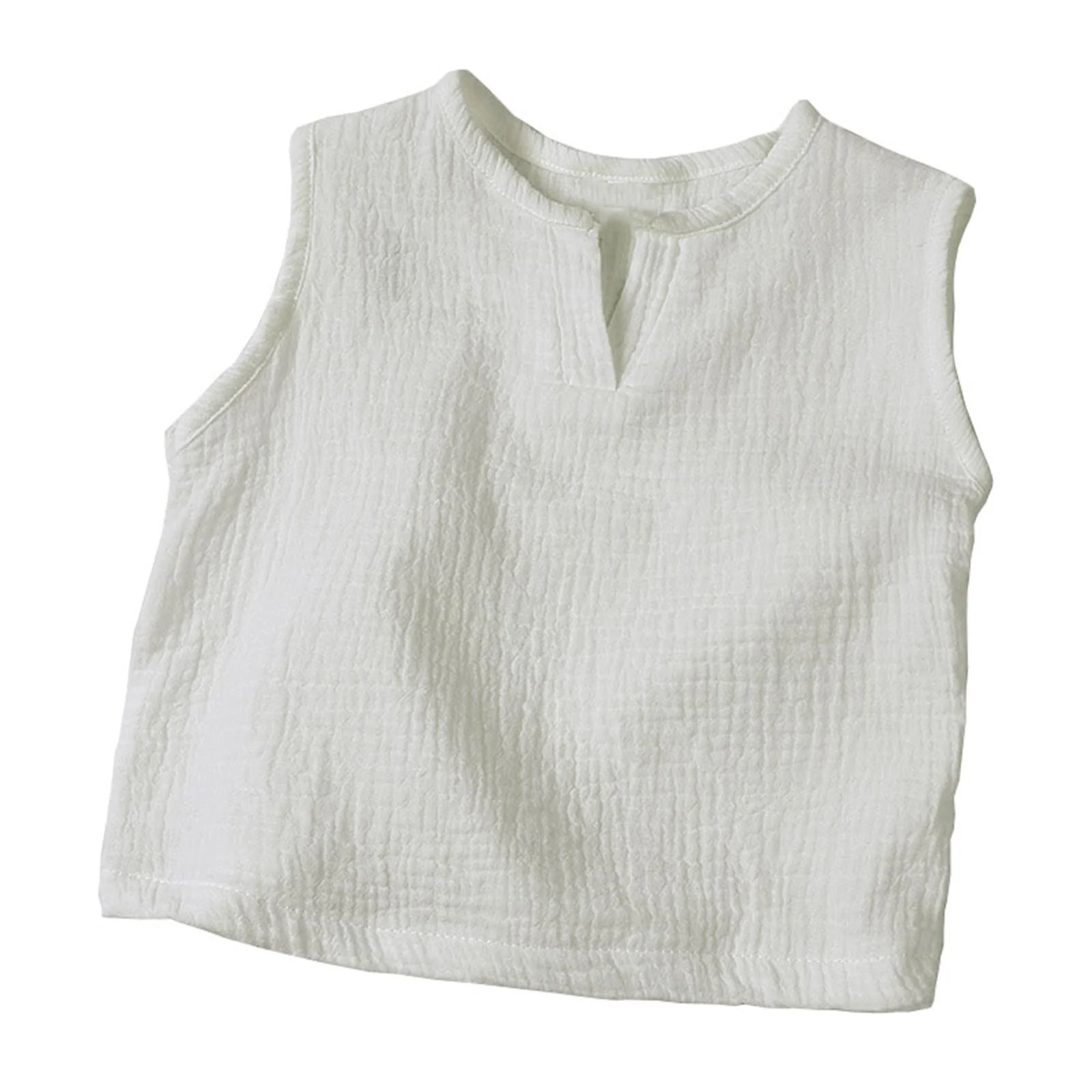 Diufon Baby Boys Cotton Tank Tops V Neck Sleeveless Tops 2024 Summer Casual Solid Color T-Shirts | Walmart (US)