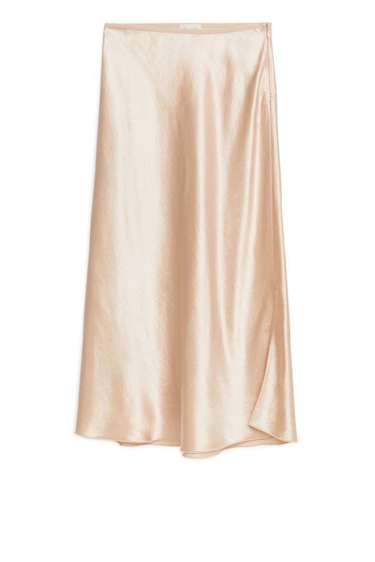 Asymmetrisch geschnittener Satinrock | H&M (DE, AT, CH, NL, FI)