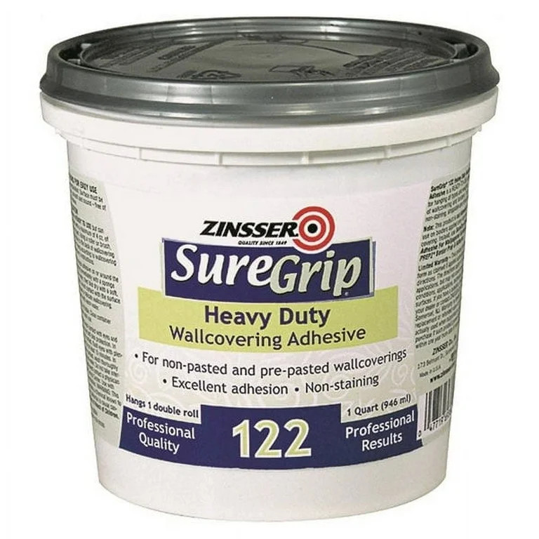 Zinsser 69384 Suregrip 122 H-Duty Clear Strippable Wallcovering Adhesive, 1-Qt | Walmart (US)