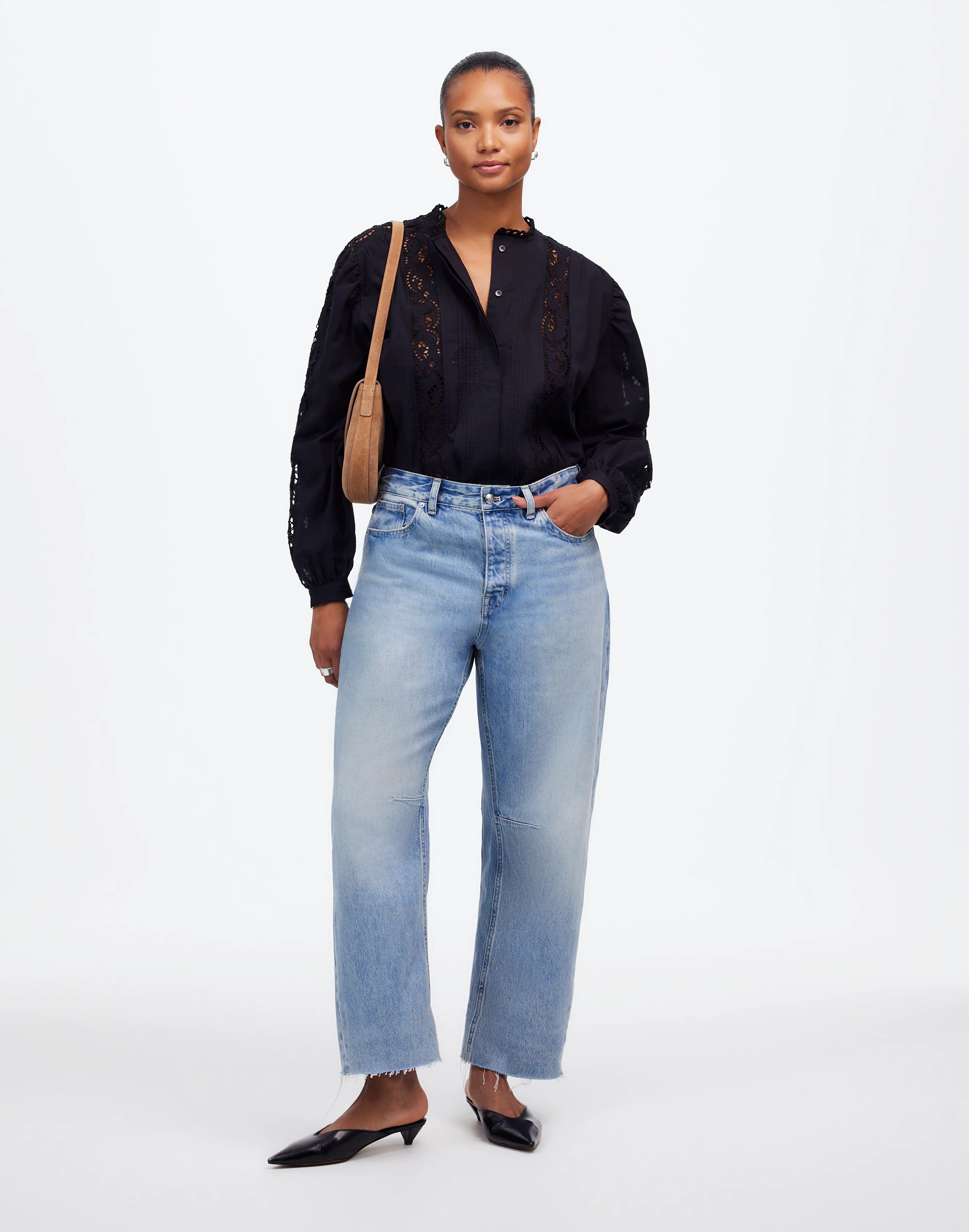 The Curvy Darted Barrel-Leg Jean in Edmonson Wash | Madewell