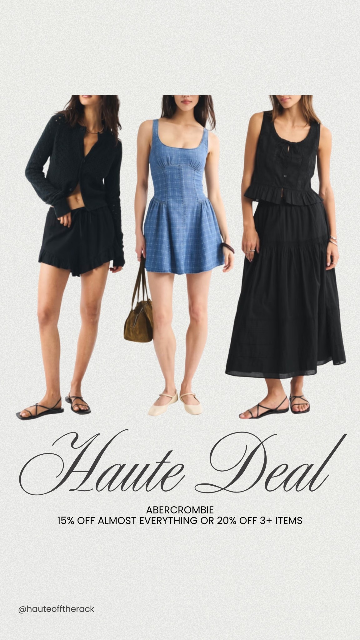 Haute deal on Abercrombie!
Save 15% Off Almost Everything Or 20% Off 3+ Items!

#blacktop #shorts #denim #dress #pullonshorts #abercrombie #dailydeal #summeroutfits #springoutfits

#LTKSeasonal #LTKSaleAlert