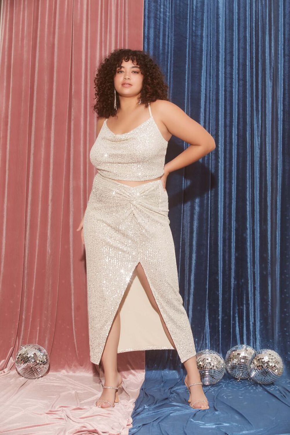 Plus Size Sequin Cropped Cami & Skirt Set | Forever 21 (US)