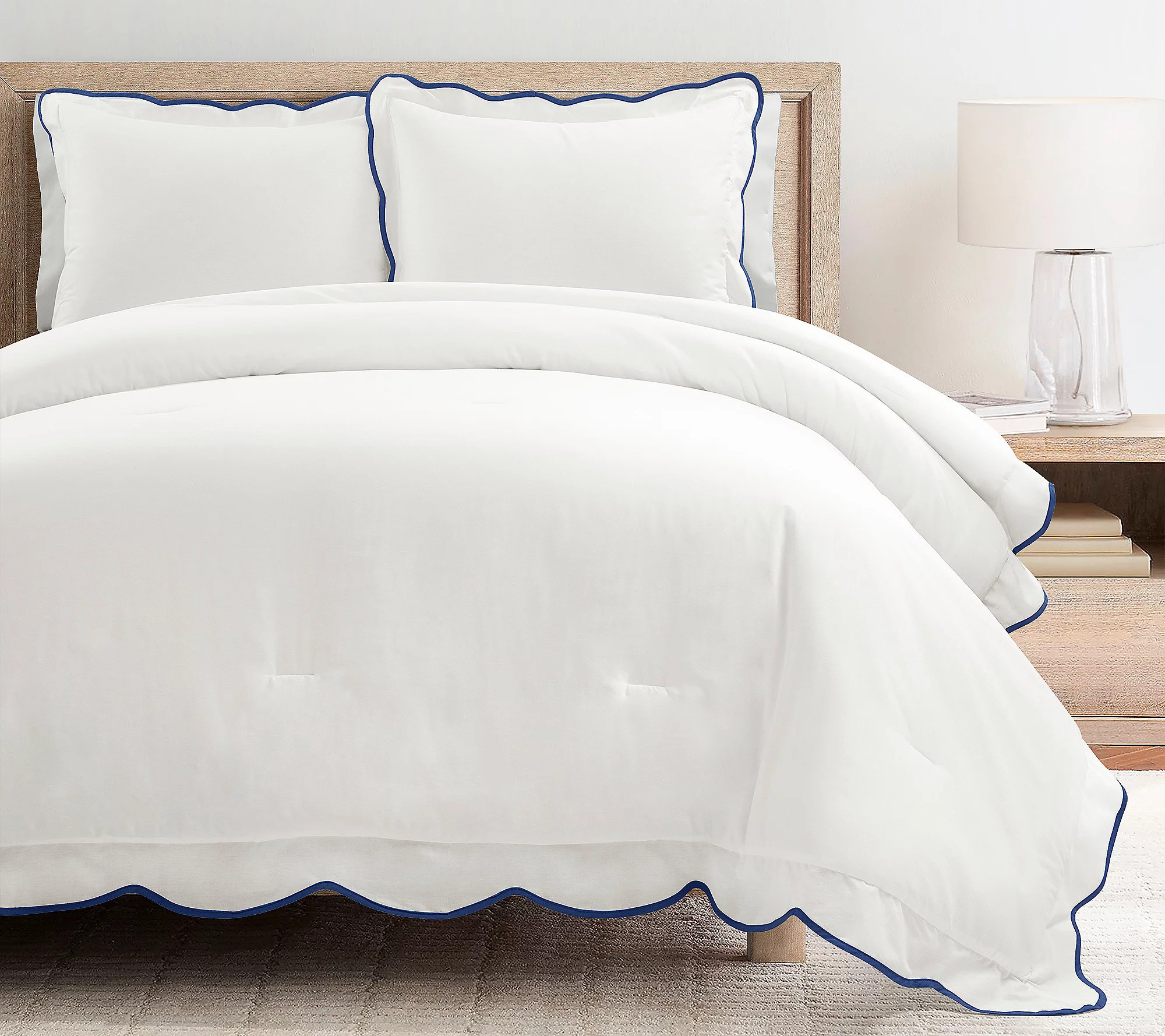 Lush Decor Coastal Chic Scallop Edge Comforter pc Set- F/Q | QVC