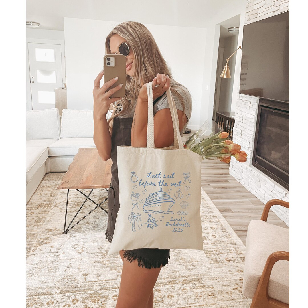 Cruise Bachelorette Tote Bag, Last Sail Before the Veil, Custom Bachelorette Party Bags, Boating ... | Etsy (US)