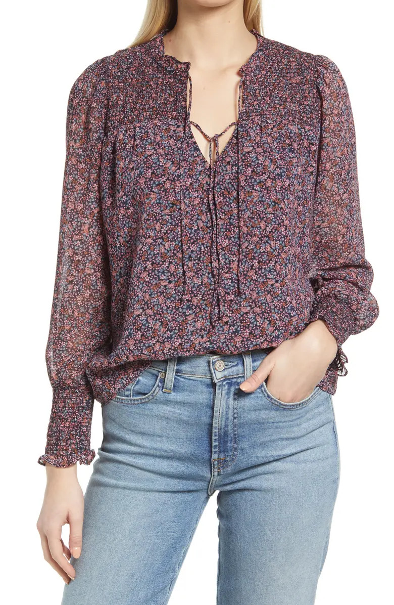 1.STATE Floral Print Smocked Blouse | Nordstrom | Nordstrom
