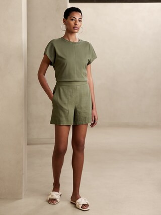 Linen-Blend Easy Short | Banana Republic Factory