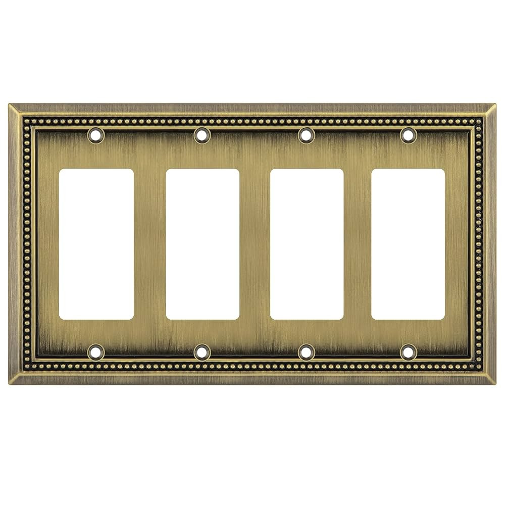 Henne Bery Sunken Pearls Heavy Duty Decorative Wall Plate Switch Plate Outlet Cover (Quad Decorat... | Amazon (US)
