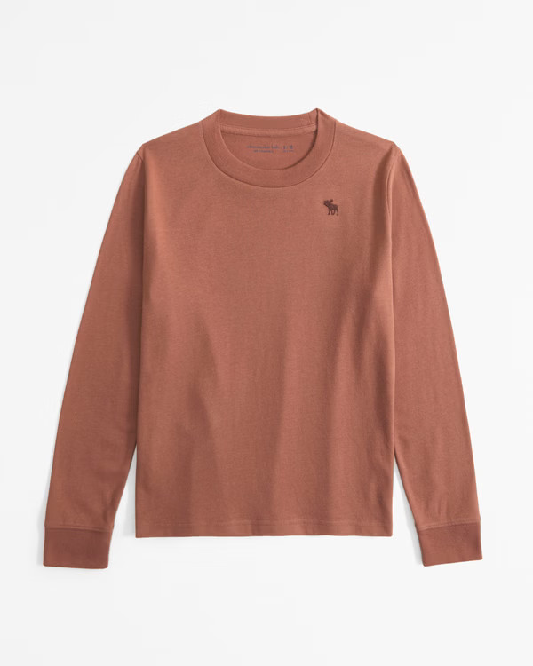 essential long-sleeve icon crew tee | Abercrombie & Fitch (US)