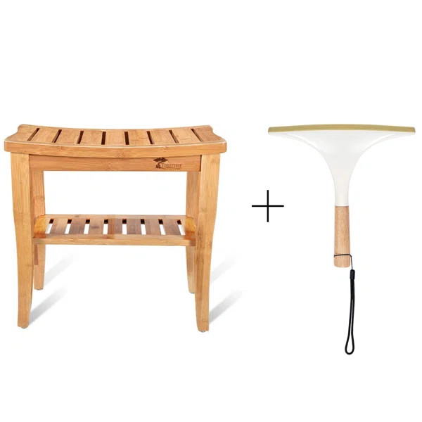 Deluxe 19" W Bamboo Shower Bench | Wayfair North America