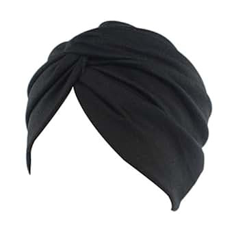 Decou Solid Color Clean Plain Twist Pleasted Hair Turban Cap | Amazon (US)