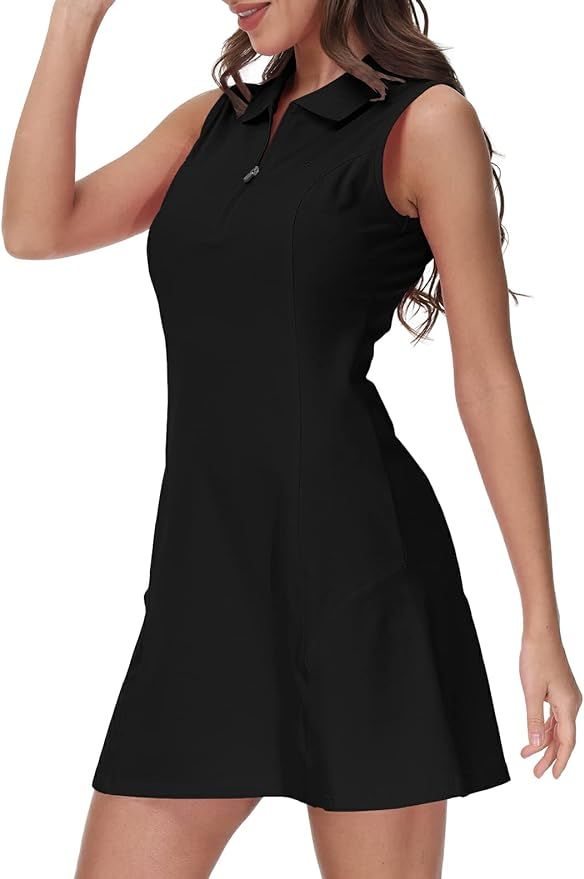 MoFiz Women's Golf Polo Dress Tennis Sleeveless Zip Up Lightweight Quick Dry Moisture Wicking Ath... | Amazon (US)
