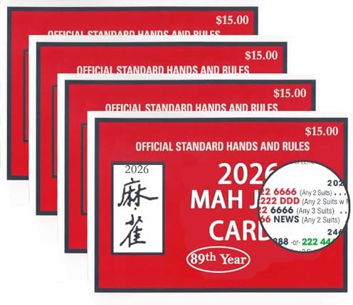 mah Jong 2026 Cards Official Revision - Large Size - 4Pcs | Amazon (US)