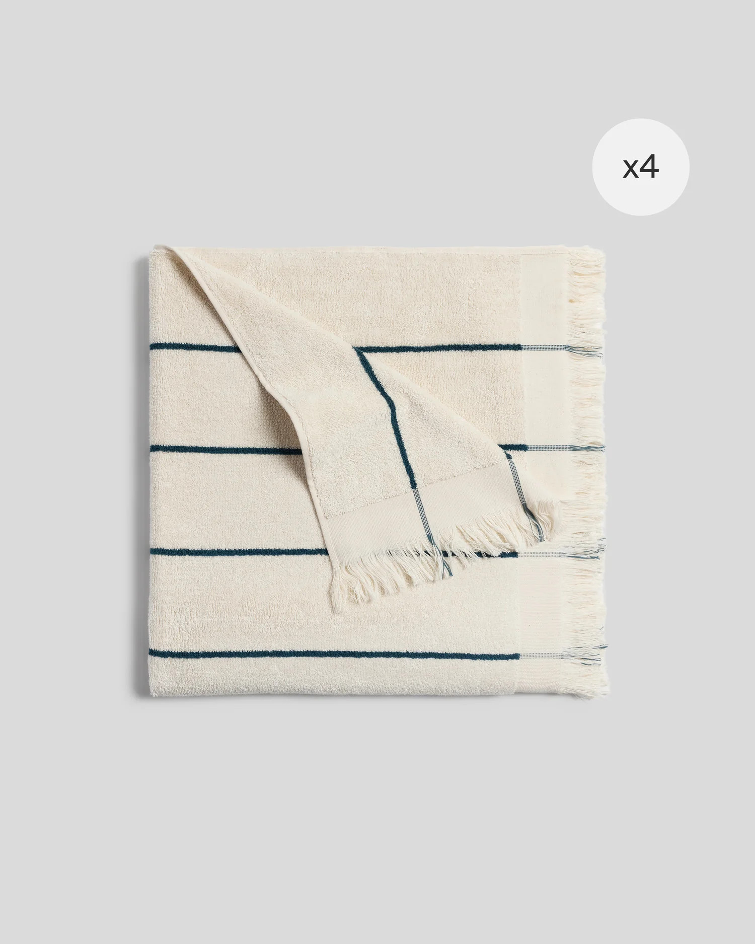 4x Bayside Beach Towel Bundle - Natural with Peacock | Parachute