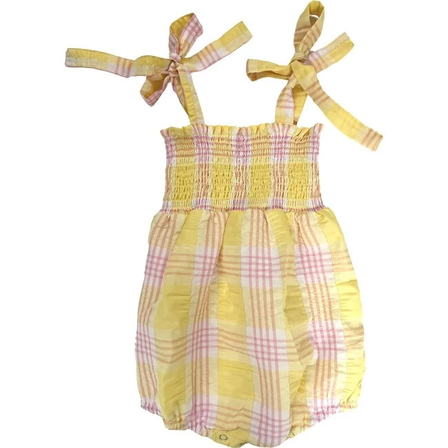 Pink Lemonade Baby Girl Bubble, Pink and Yellow | Maisonette