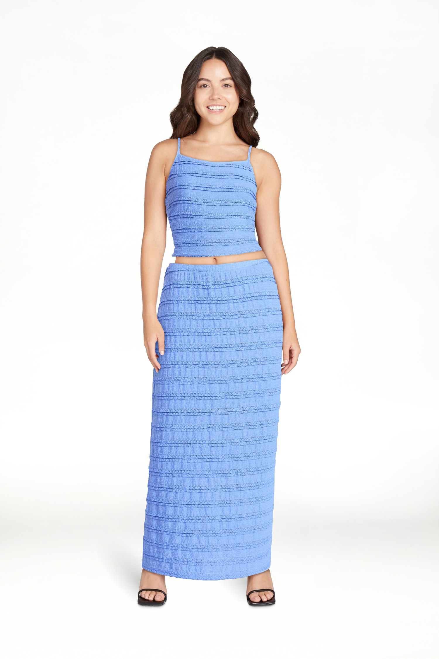 No Boundaries Ruffle Cami and Maxi Skirt Set, 2-Piece, Sizes XS-4X | Walmart (US)