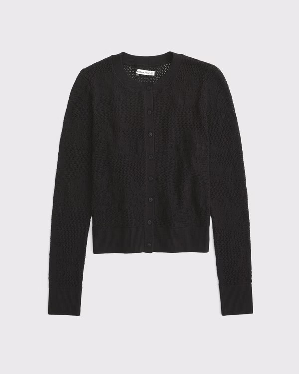 Women's Floral Open-Stitch Cardigan | Women's Sweaters Outfitting | Abercrombie.com | Abercrombie & Fitch (US)