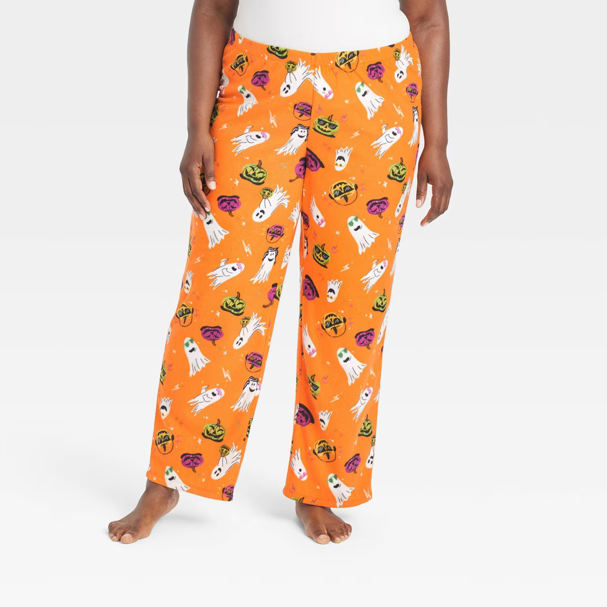 Women's Ghost Print Halloween Matching Family Pajama Pants - Hyde & EEK! Boutique™ Orange | Target