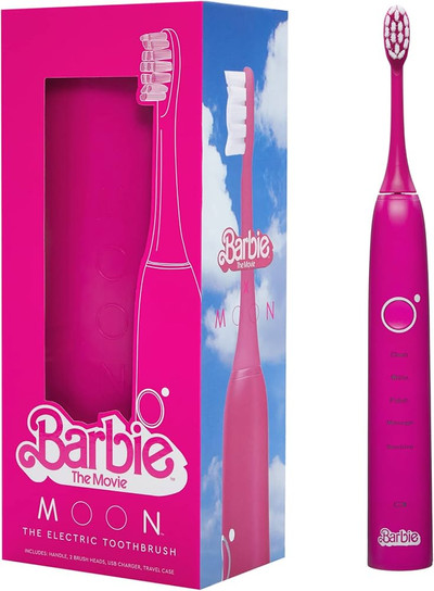 Moon Barbie The Movie x Pink Sonic Electric Toothbrush for Adults, 5 Smart Modes to Clean, Whiten...