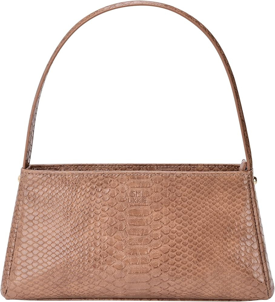 Small Shoulder Clutch Purse for Women, GM LIKKIE Crocodile & Snakeskin Classic Shoulder Bag | Amazon (US)