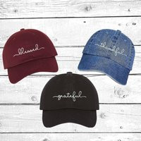 Thanksgiving Baseball Hats - Blessed, Thankful, Grateful | Fall Caps For Dinner & Outfit Ideas | Etsy (US)