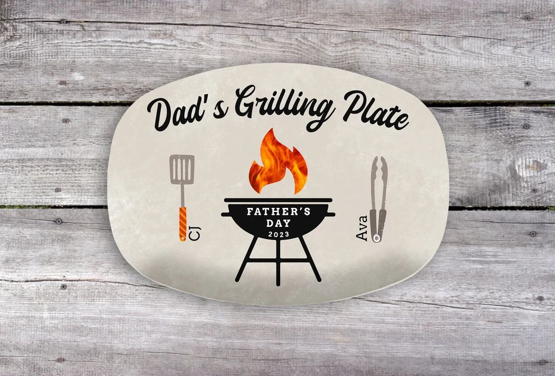 BBQ Gifts, Personalized Grilling Plate, Grill Gifts, Dad Gift from Kids, Custom Platter, Gift for... | Etsy (US)