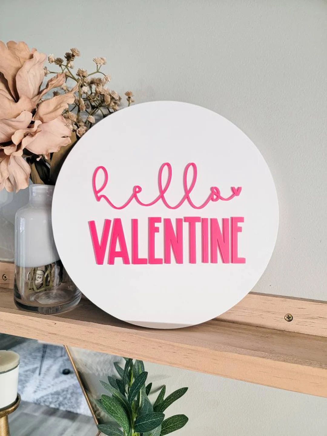 Hello Valentine Welcome Acrylic Wood Sign/ Valentines Day Sign/ Valentines Day Decor/ Valentines ... | Etsy (US)