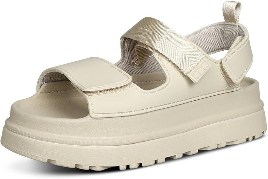 Womens Platform Sandals Flat Sandals Women Sandals with Back Strap Summer Footbed Sandals Adjusta... | Amazon (US)