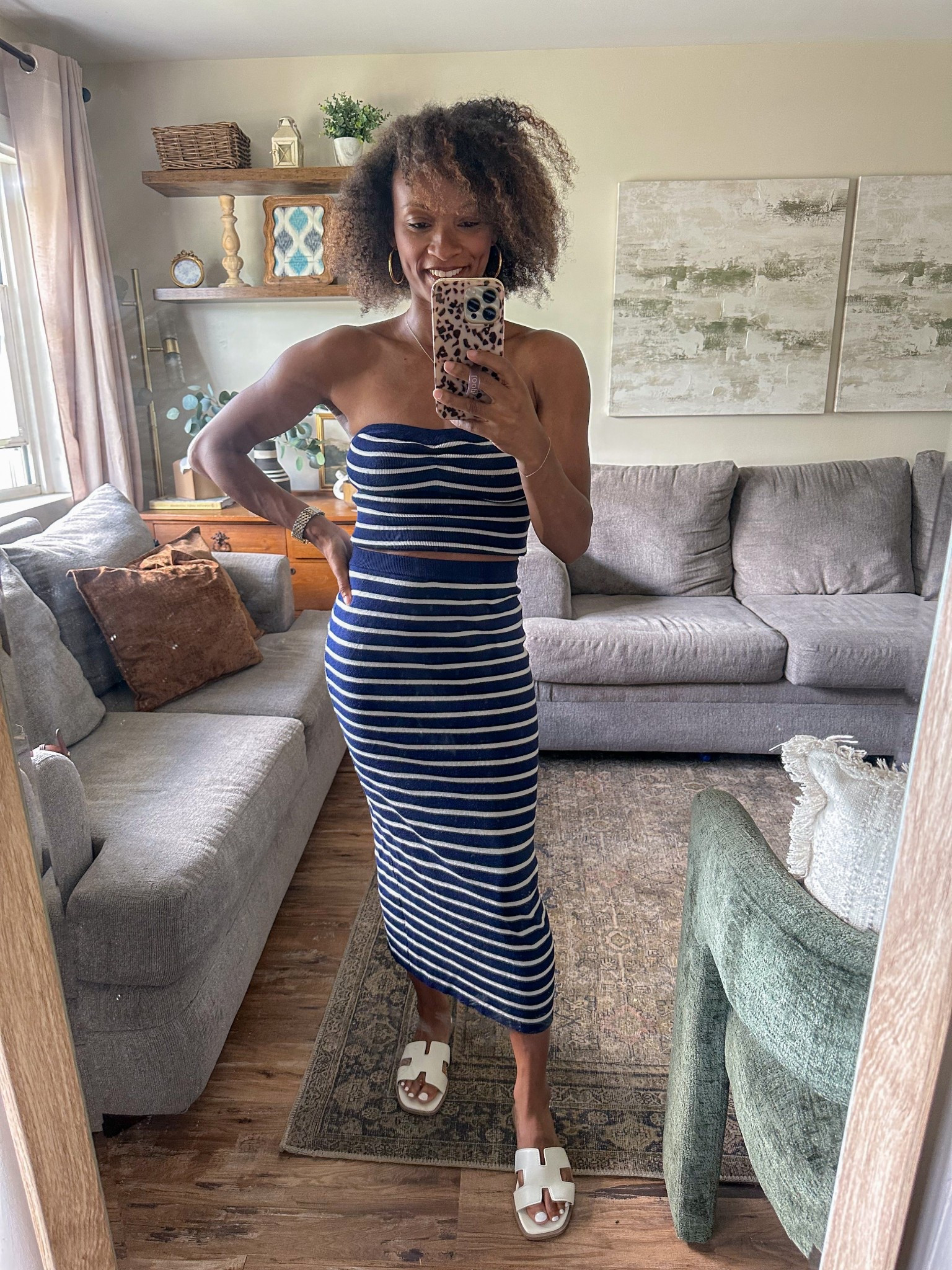 Navy stripe Memorial Day outfit idea 