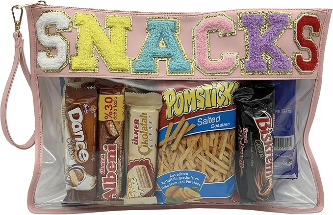 TopTTanBo Chenille Letter Clear Bag Purse Multi-purpose Transparent Waterproof Snacks Makeup Tote... | Amazon (US)