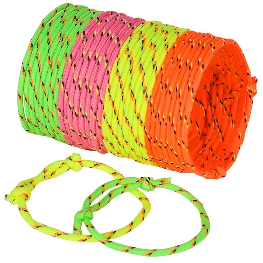 Bedwina Friendship Bracelets for Kids - (Pack of 144) Neon Adjustable Woven Rope Friendship Brace... | Amazon (US)