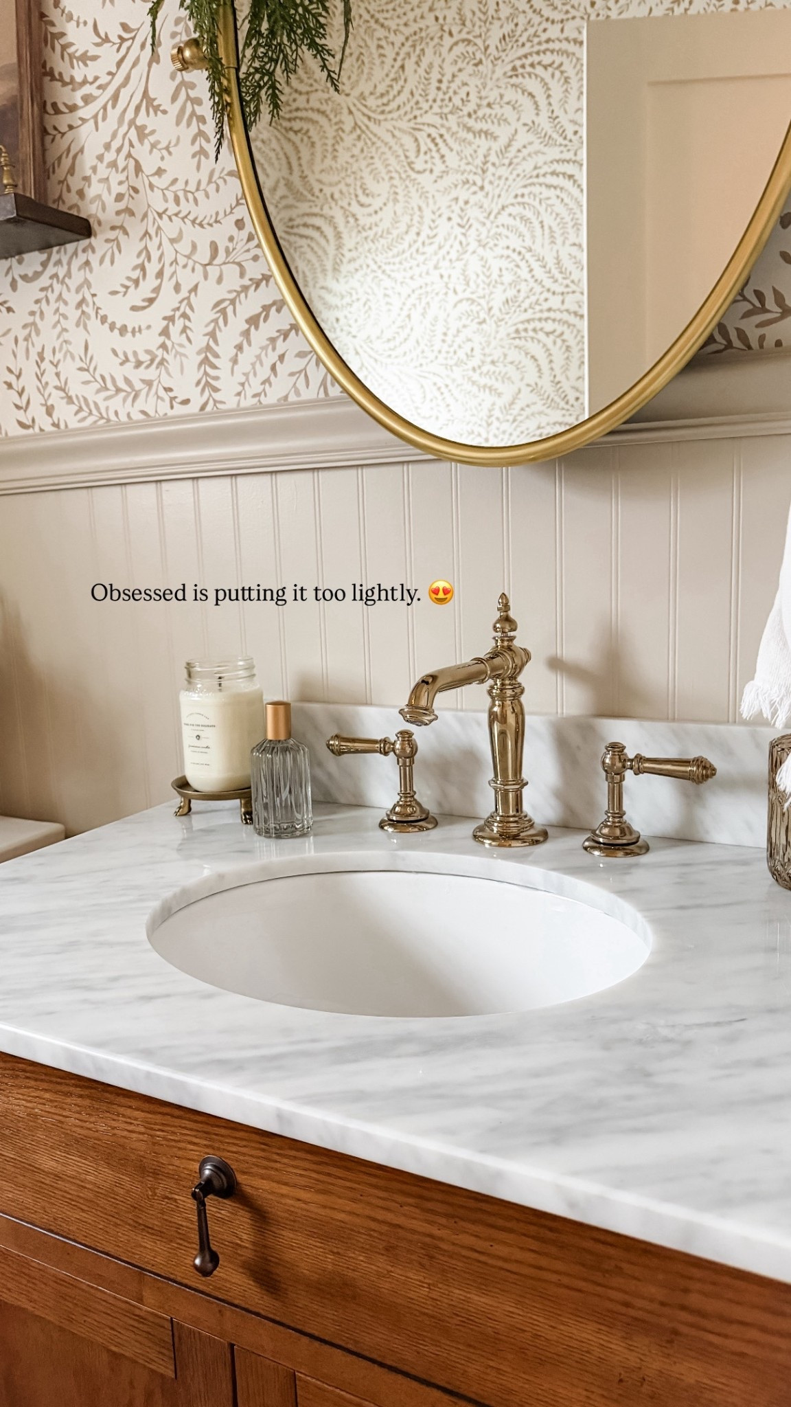 We have a Kohler Artifacts pull down faucet in our kitchen, and I knew I wanted to carry over the same high-quality aesthetic to the powder room. But this time, I went with the Vibrant French Gold finish. It’s timeless, but also adds a touch of vintage charm. The Artifacts collection comes in up to eight different finishes with the ability to mix and match spouts and handles, so you can tailor your faucet to your exact taste. 

#kohlerpartner #kohler #paidlink @kohler


#LTKHome