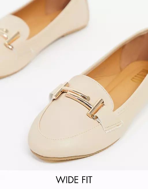 RAID Wide Fit Nidhi loafer with snaffle in beige | ASOS (Global)