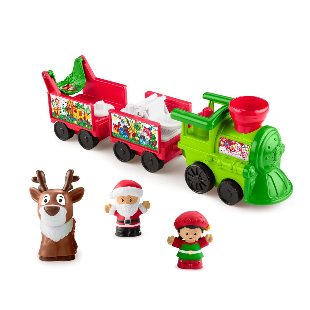 Fisher-Price Little People Toddler Toy Musical Christmas Train with Santa Elf & Reindeer Figures ... | Amazon (US)