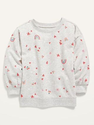Printed Drop-Shoulder Pullover Sweatshirt for Toddler Girls | Old Navy (US)
