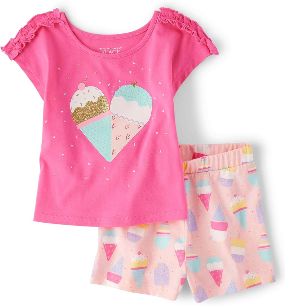 The Children's Place baby-girls And Toddler Short Sleeve Top and Shorts 2-piece Set | Amazon (US)