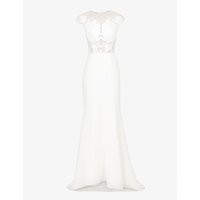 Sleeveless floral lace and crepe wedding gown | Selfridges
