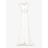 Sleeveless floral lace and crepe wedding gown | Selfridges