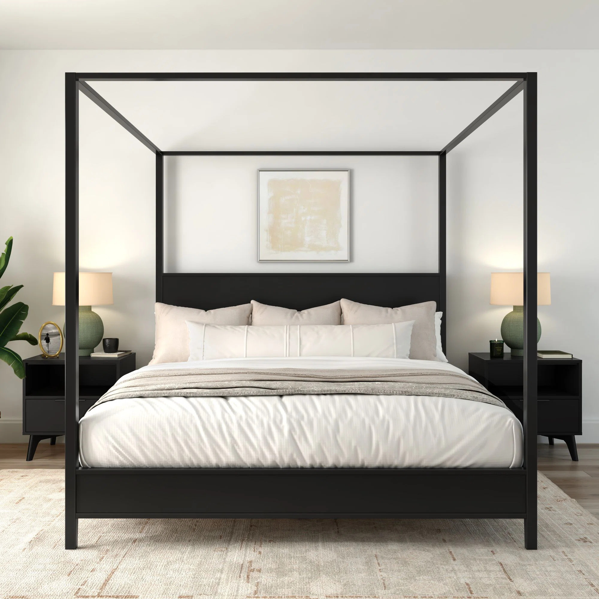 Haven Canopy Bed with Square Post and Wood Headboard | Wayfair North America