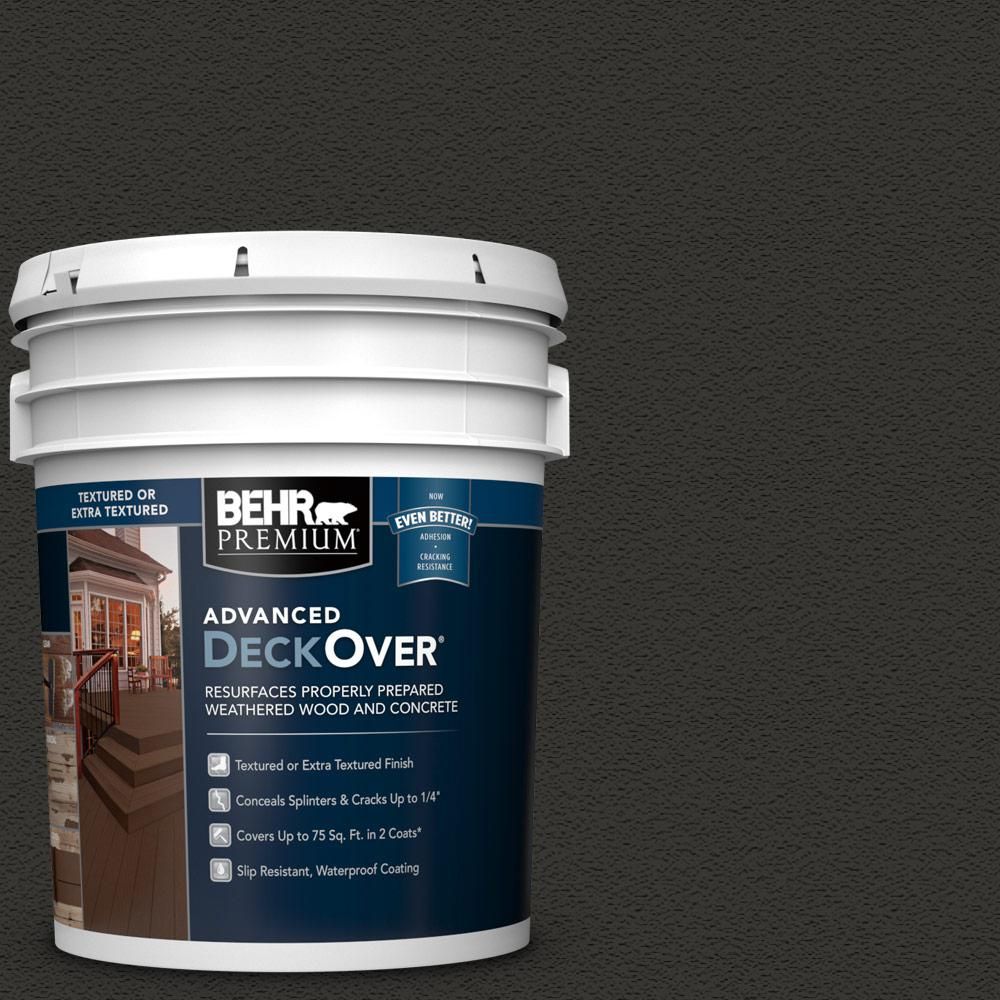 BEHR Premium Advanced DeckOver 5 gal. #PFC-25 Dark Walnut Textured Solid Color Exterior Wood and ... | The Home Depot