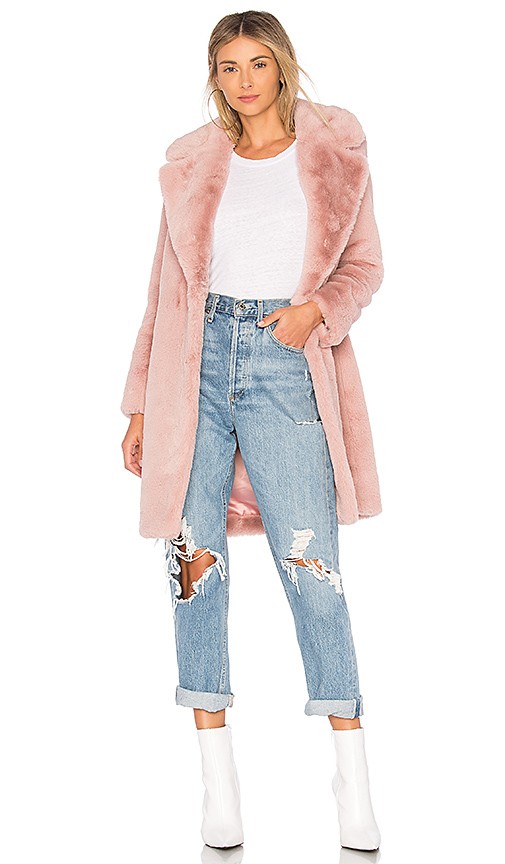 Lovers + Friends Romy Faux Fur Coat in Flush | Revolve Clothing