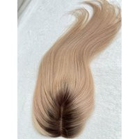 Tillstyle Human Hairtopper For Women Dark Roots Ash Blonde /Mono Base Blonde Dark Brown Baylaylage | Etsy (US)