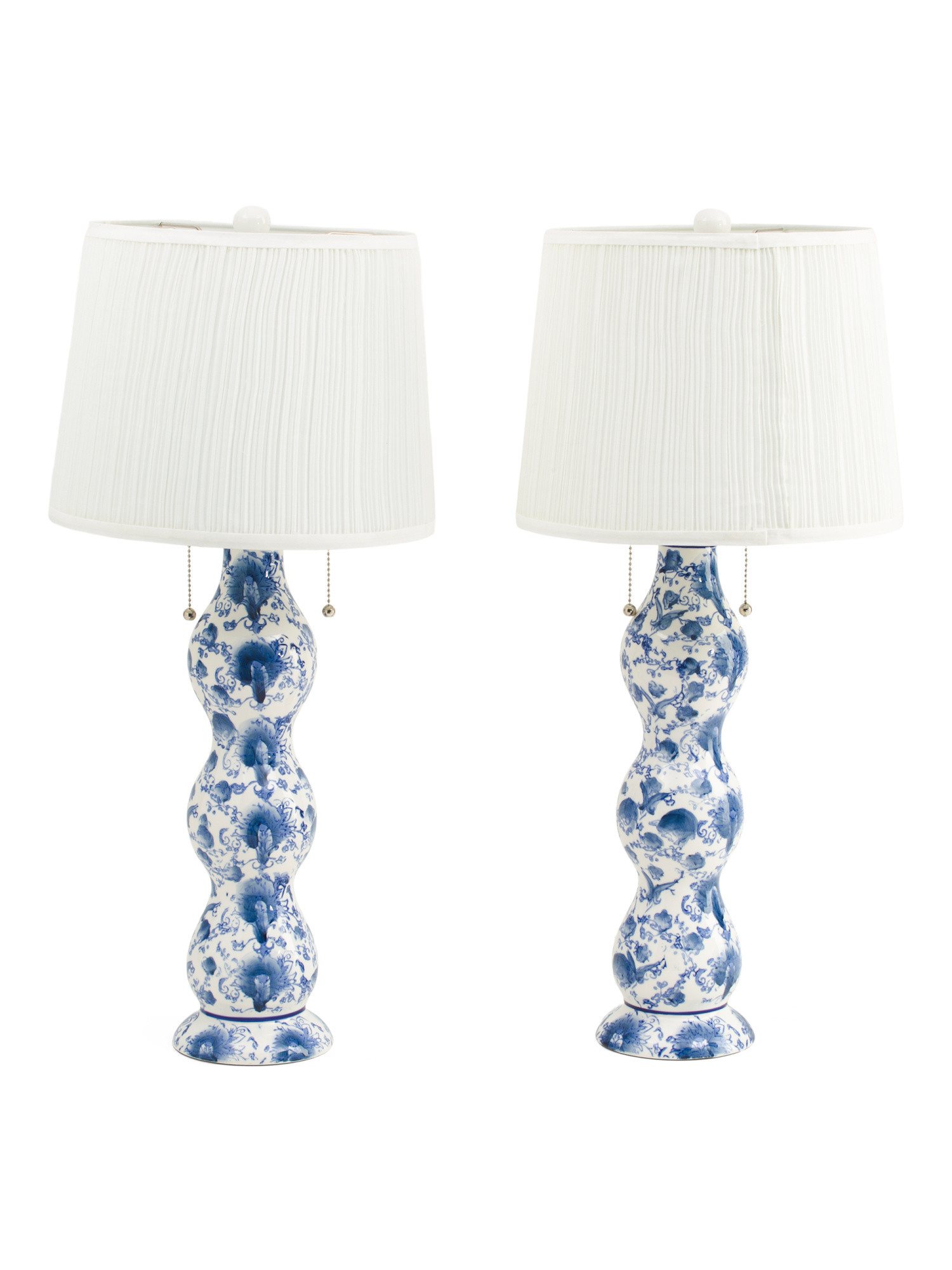 Set Of 2 29in Printed Ceramic Table Lamps With Pleated Shades | Home | Marshalls | Marshalls
