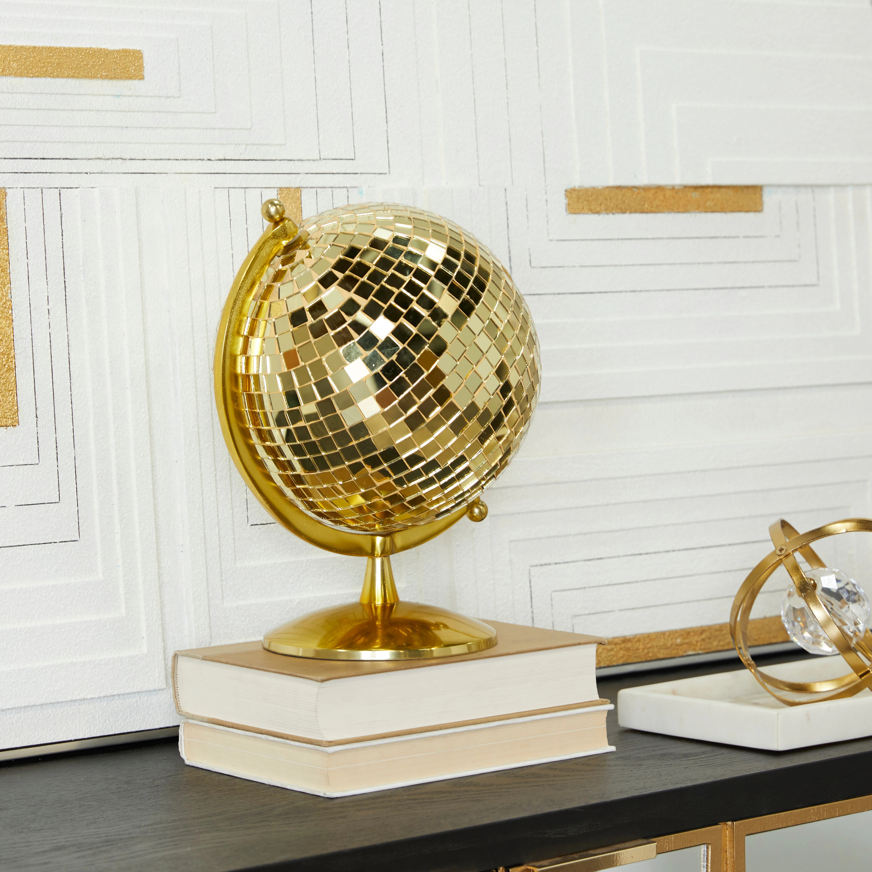 The Novogratz Stainless Steel Disco Ball Style Globe | Bed Bath & Beyond