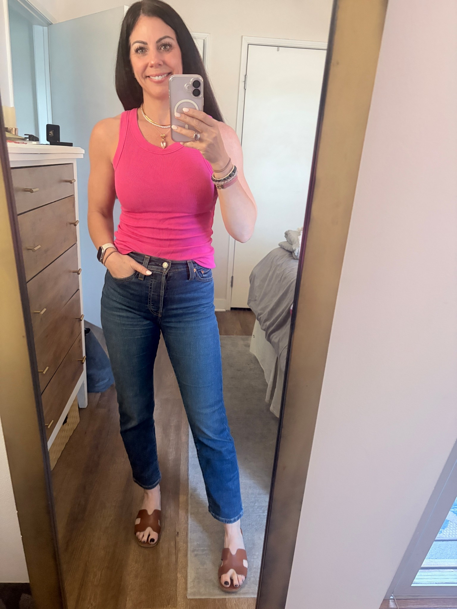 Perfect pink and these jeans are the best!

#LTKValentine #LTKootd #LTKdayinmylife