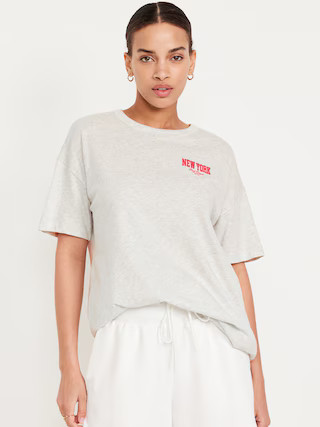 Oversized EveryWear Graphic Tunic T-Shirt | Old Navy (US)
